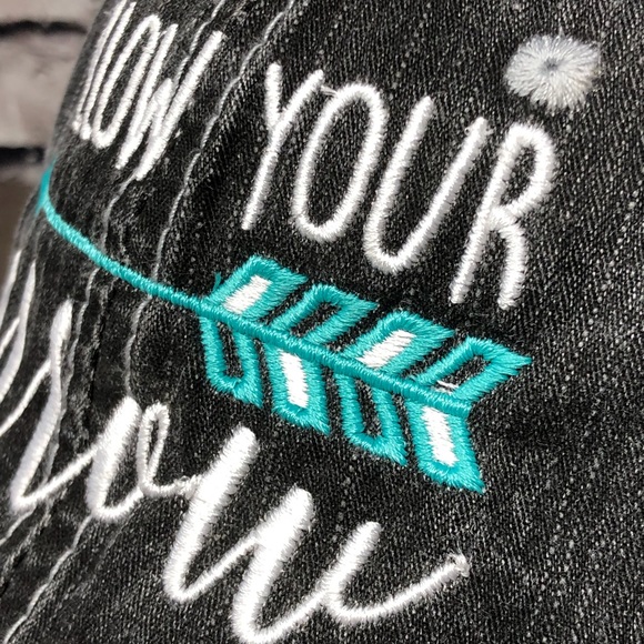 "Follow Your Arrow" Embroidered & Distressed Cap - Picture 3 of 8